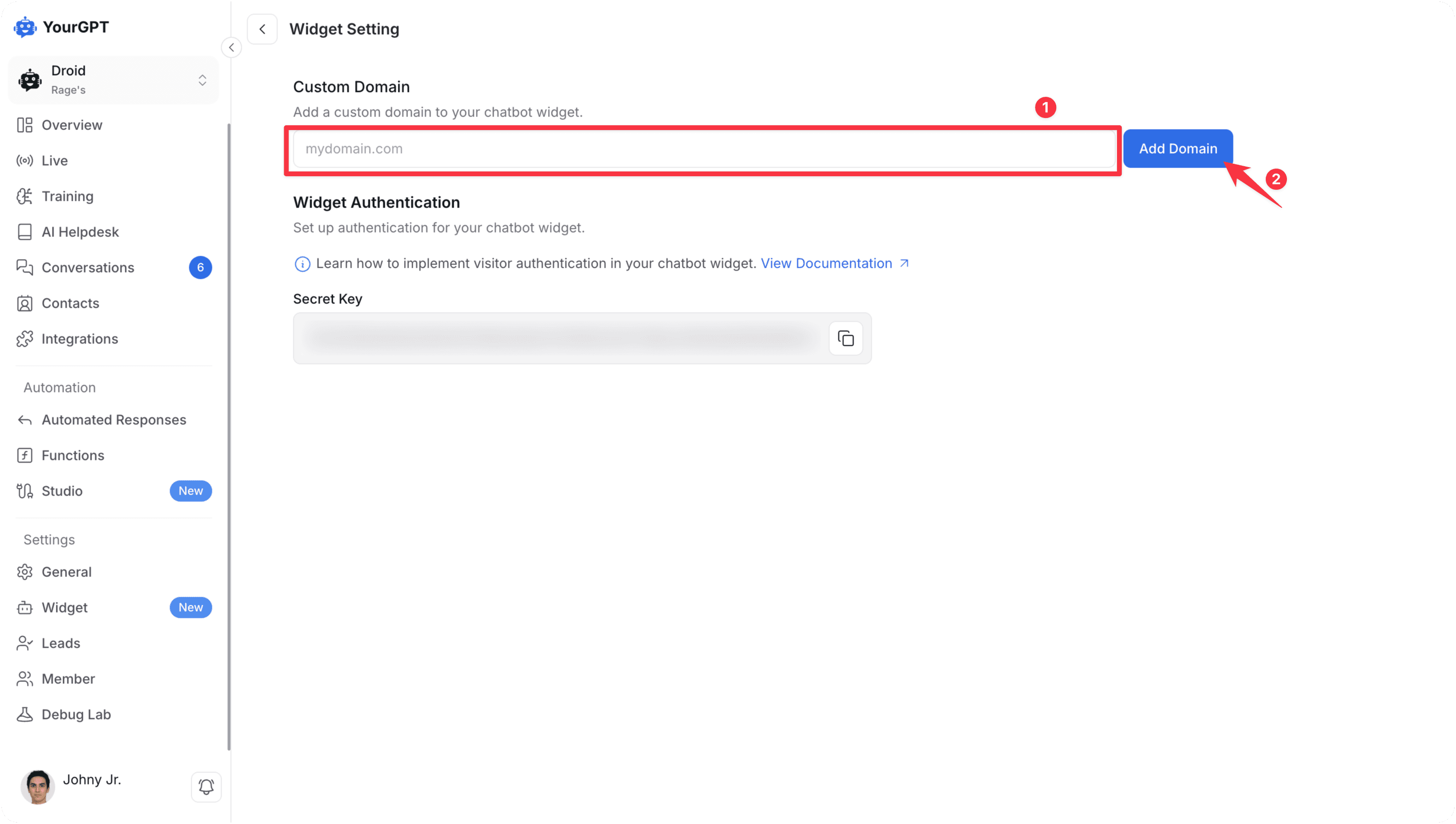 Add Custom Domain