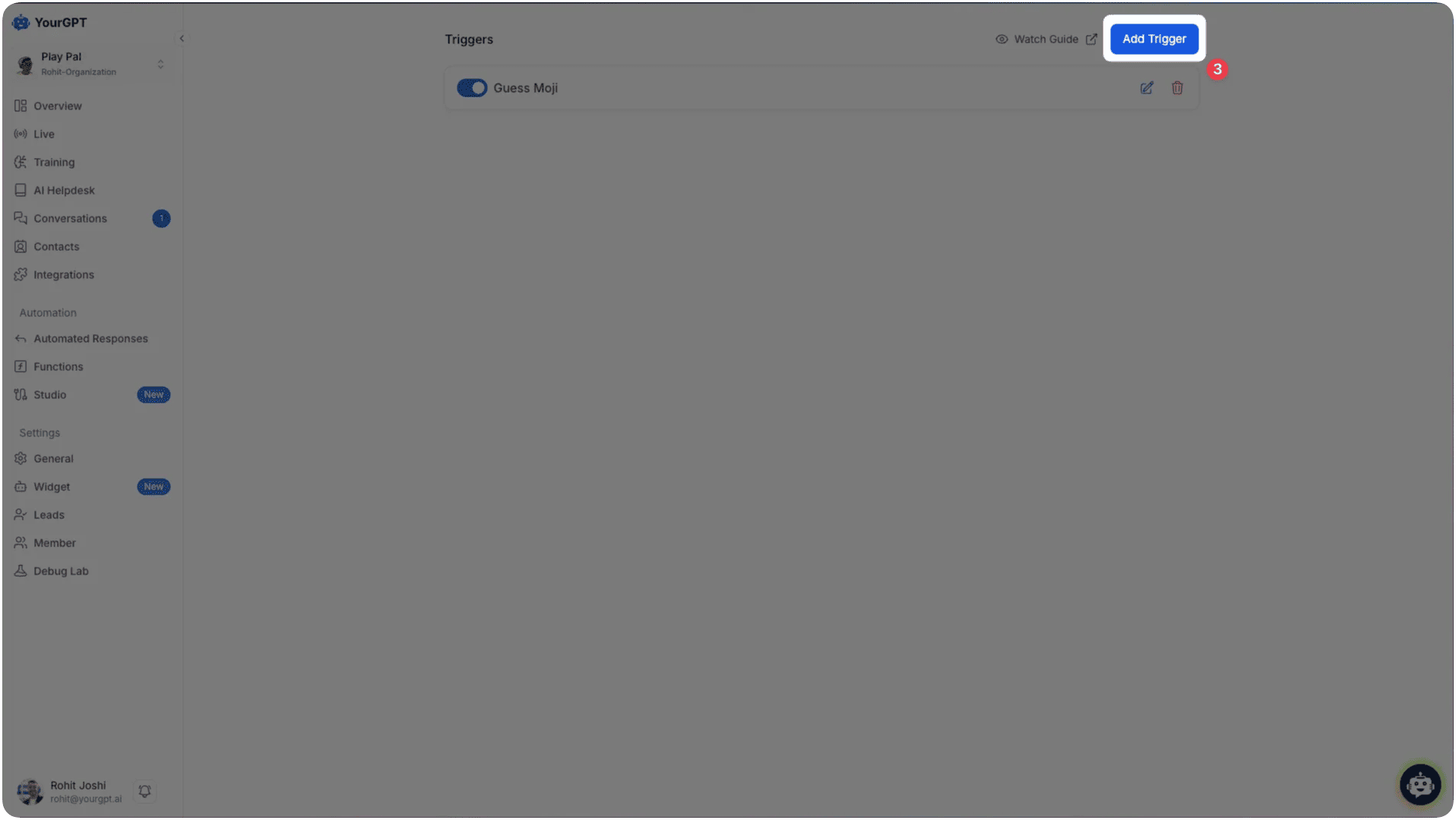 Add Trigger Button
