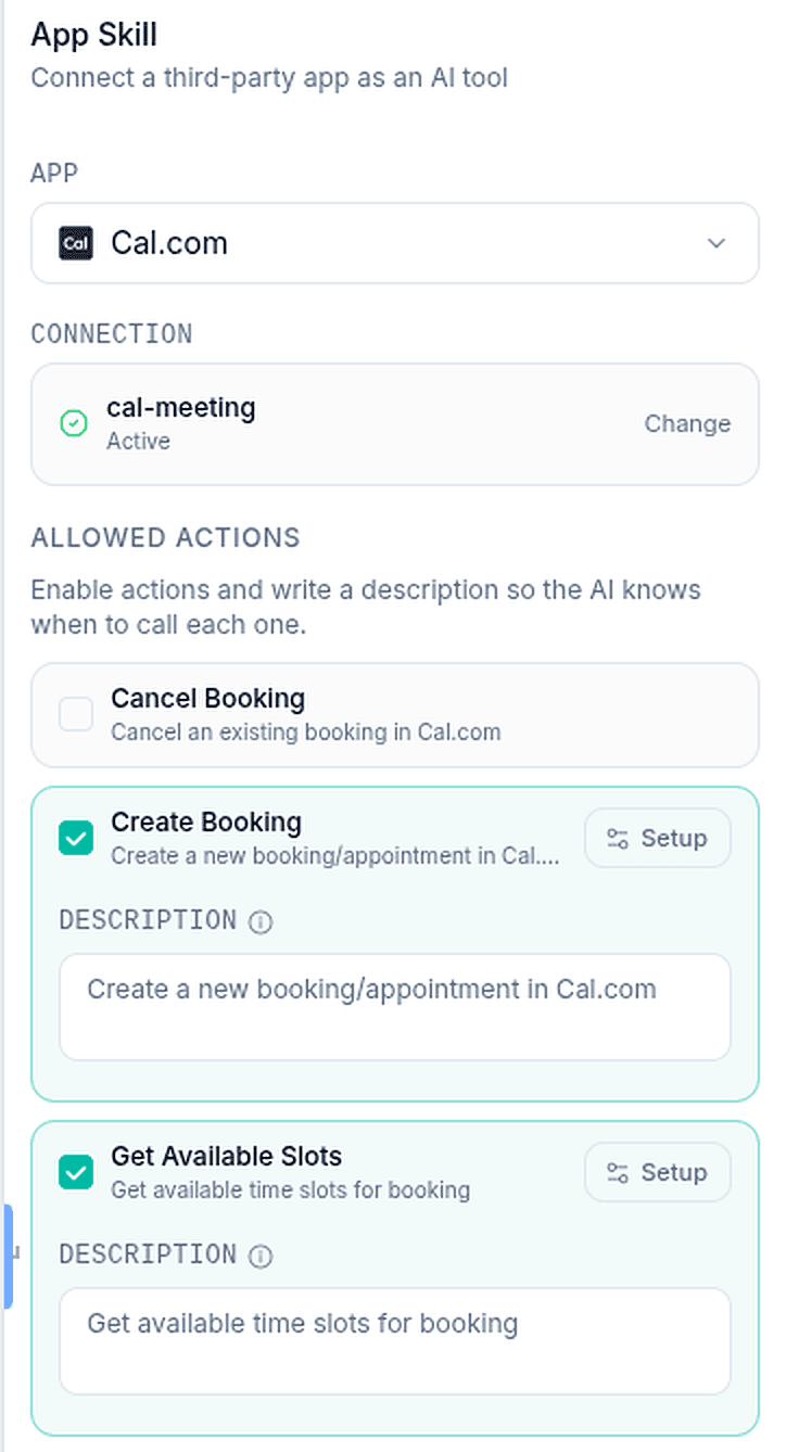 App Skill configuration