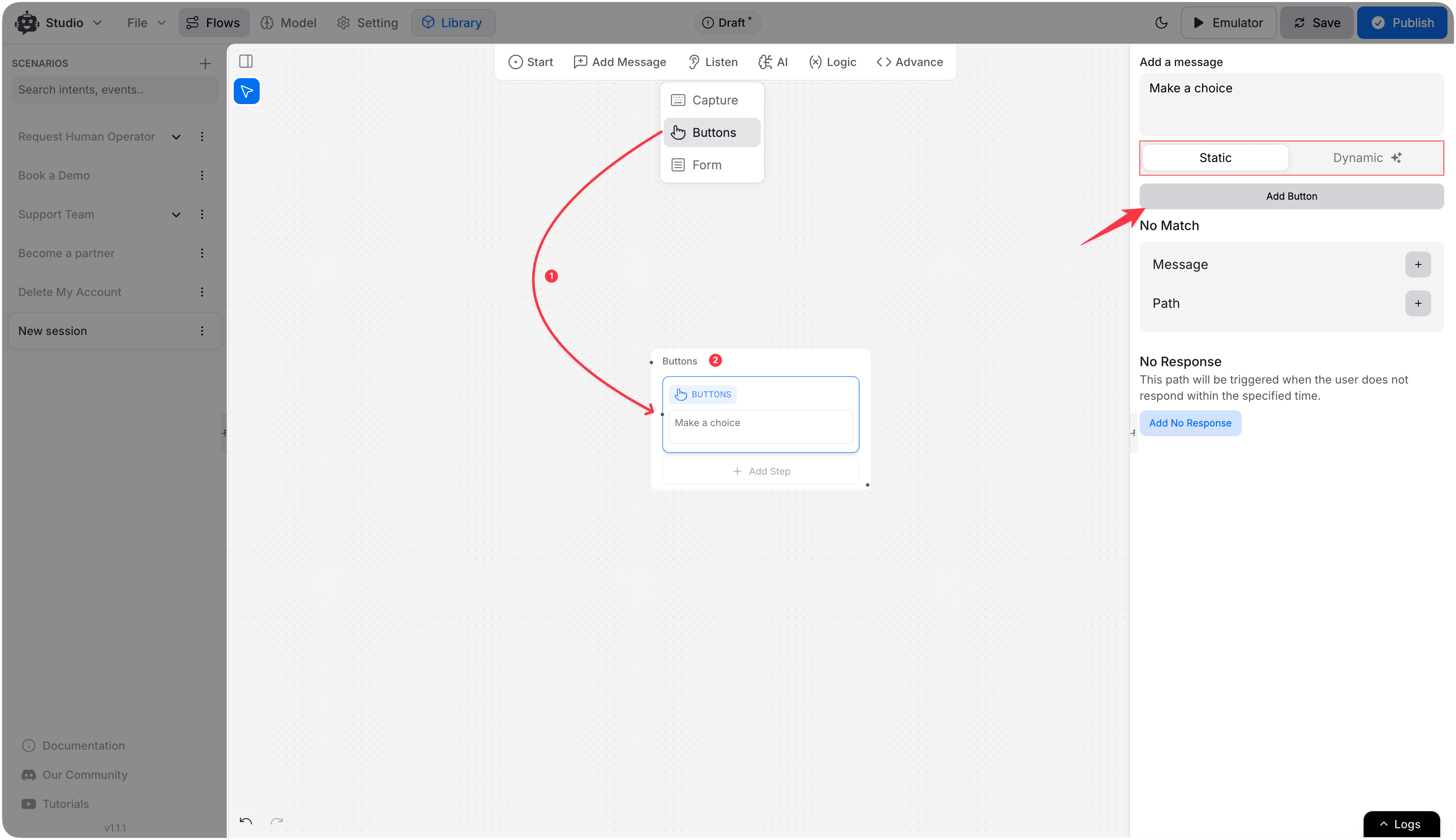 Buttons Node