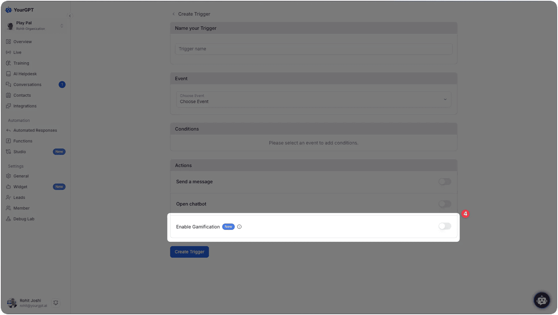 Enable Gamification Toggle