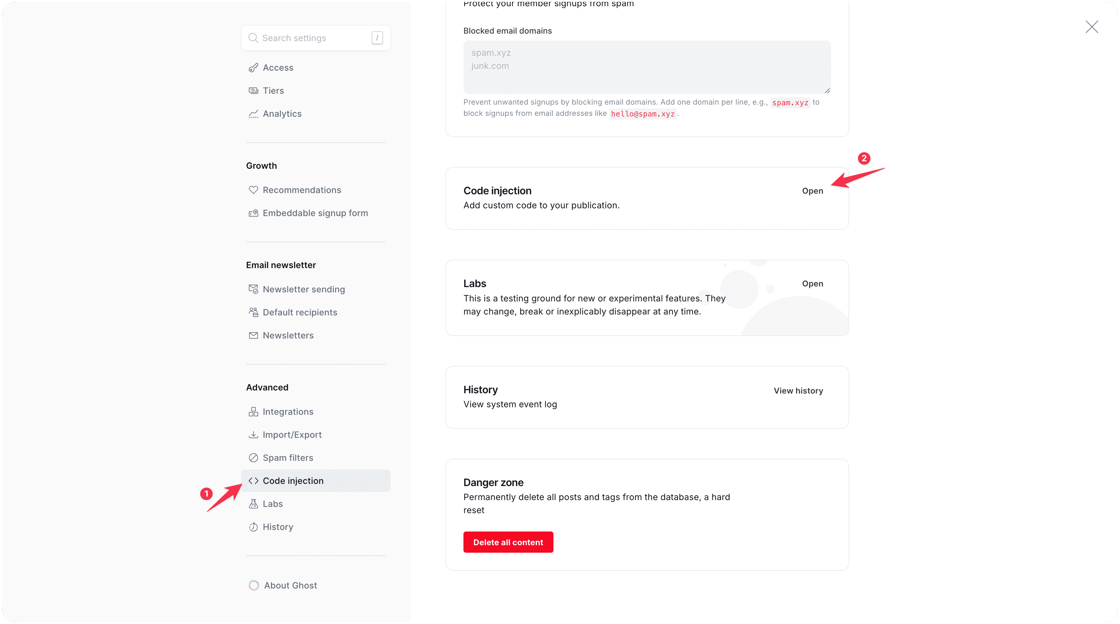 Ghost Code Injection Area