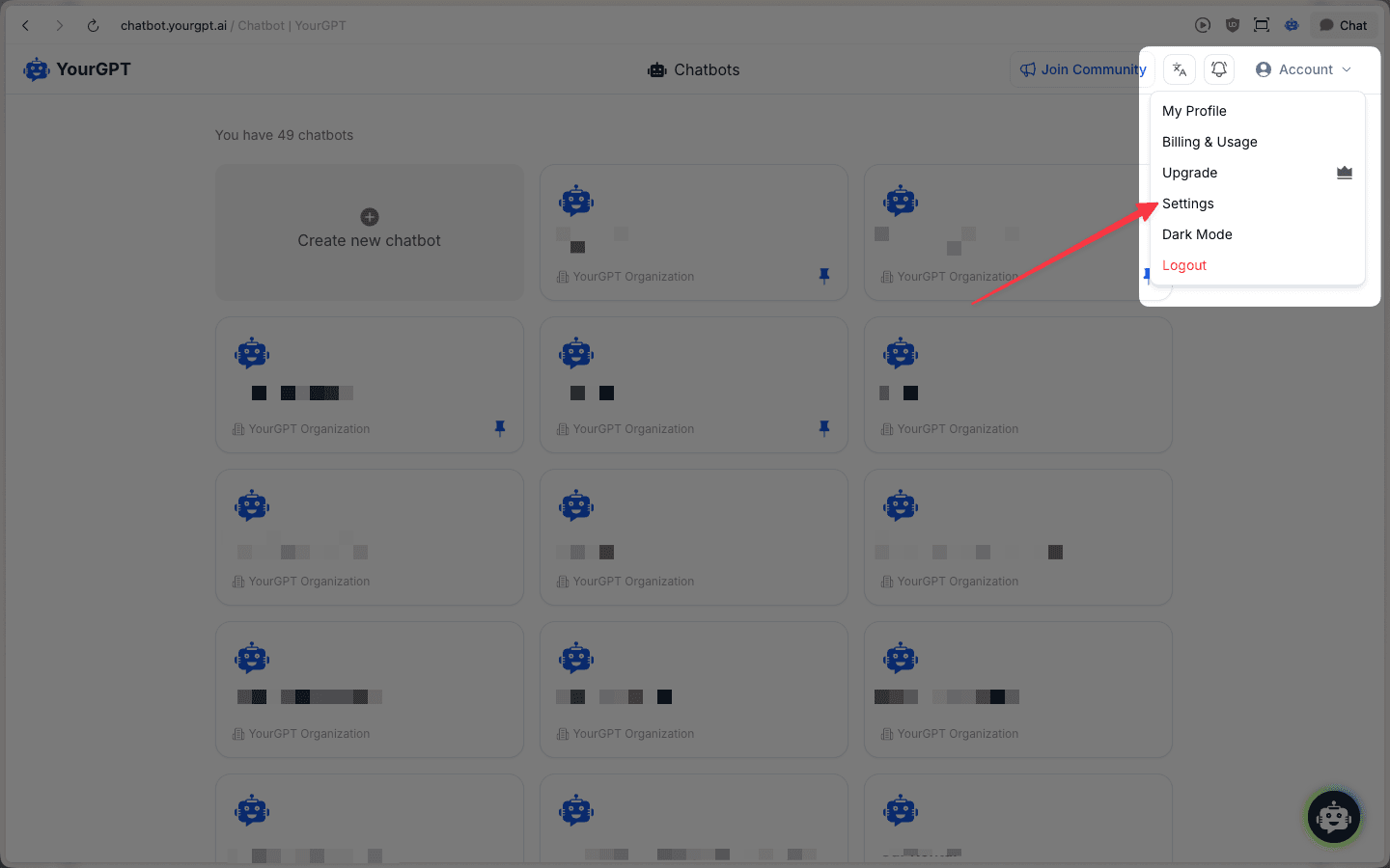 Open Settings