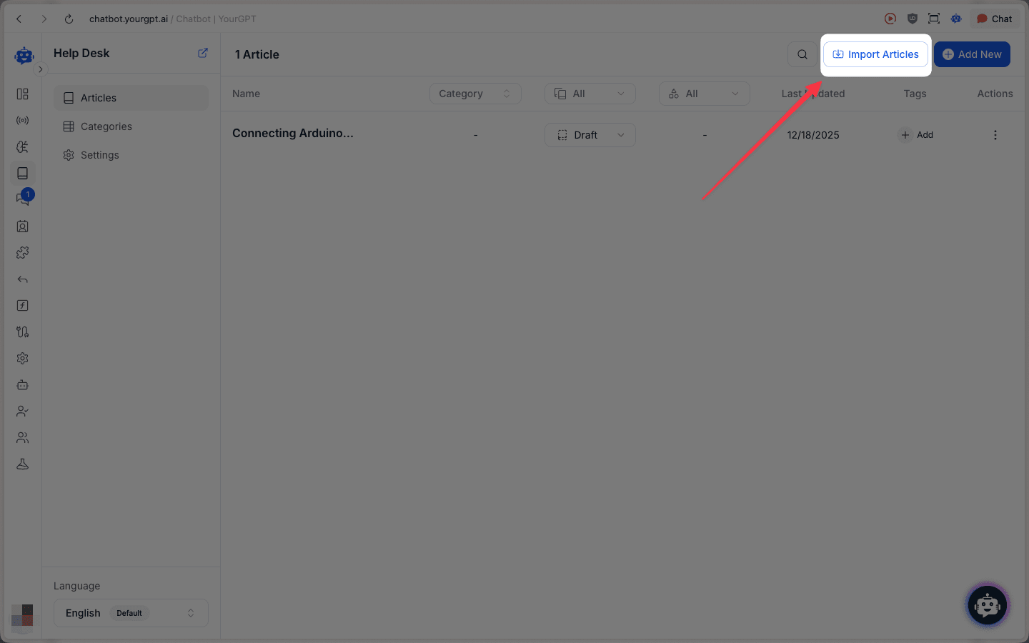 Import Articles
