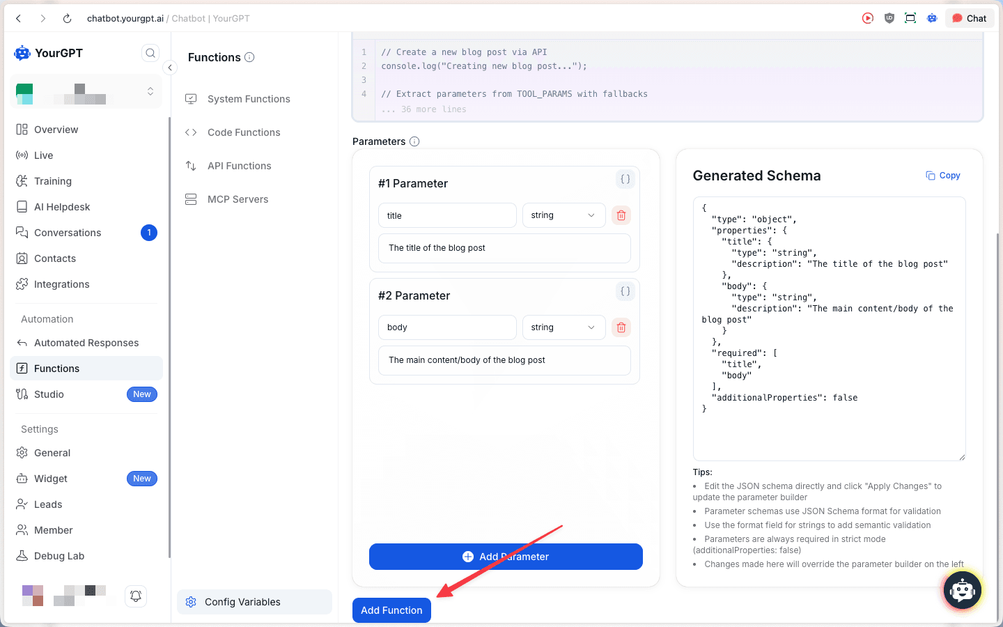 Complete Code Function
