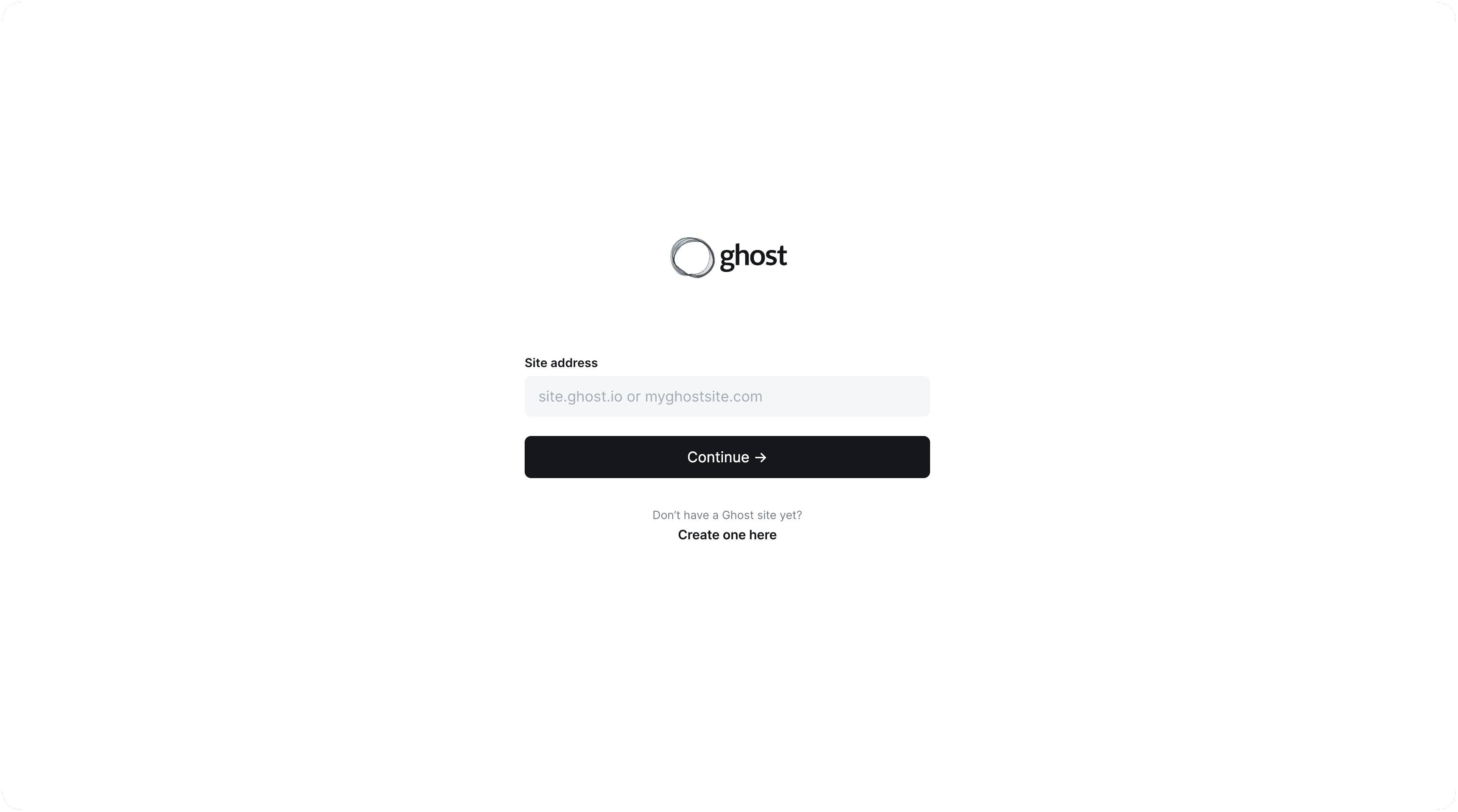 Sign in to Ghost Admin Dashboard